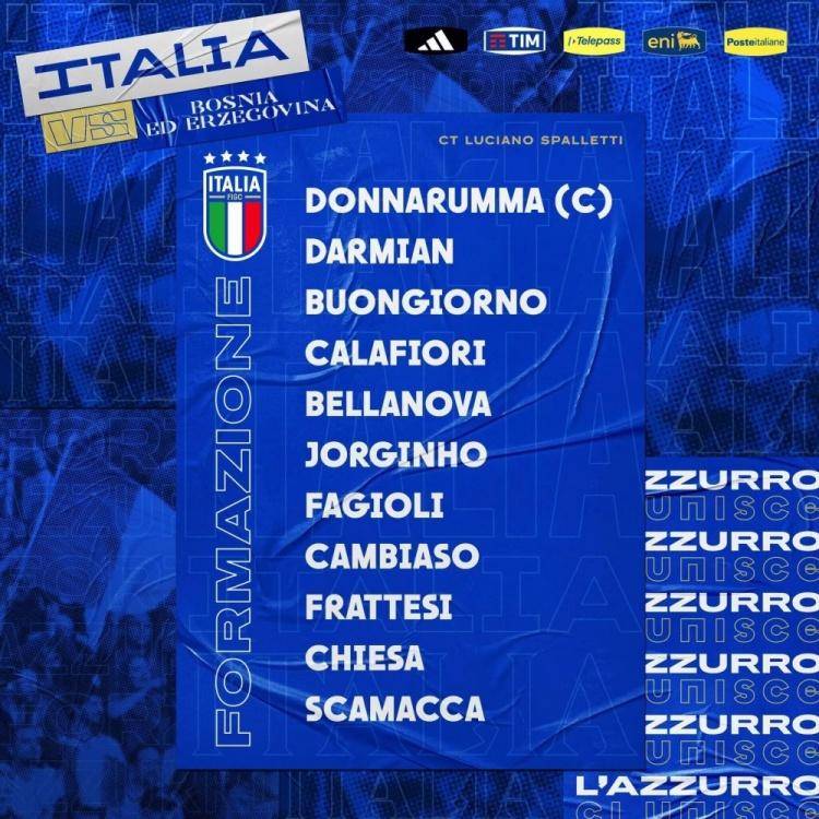 意大利vs阿尔巴尼亚_友谊赛意大利vs波黑首发：法乔利、基耶萨出战 巴雷拉缺席